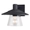 Vaxcel Westport Steel 1 Light LED Compatible Black Coastal Outdoor Wall Lantern Clear Glass T0752 - alternate 4